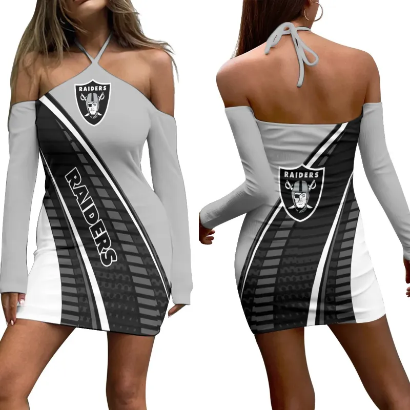 Las Vegas Raiders Halter Lace-up Dress