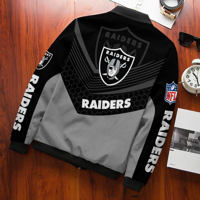 Las Vegas Raiders Bomber Jacket Back
