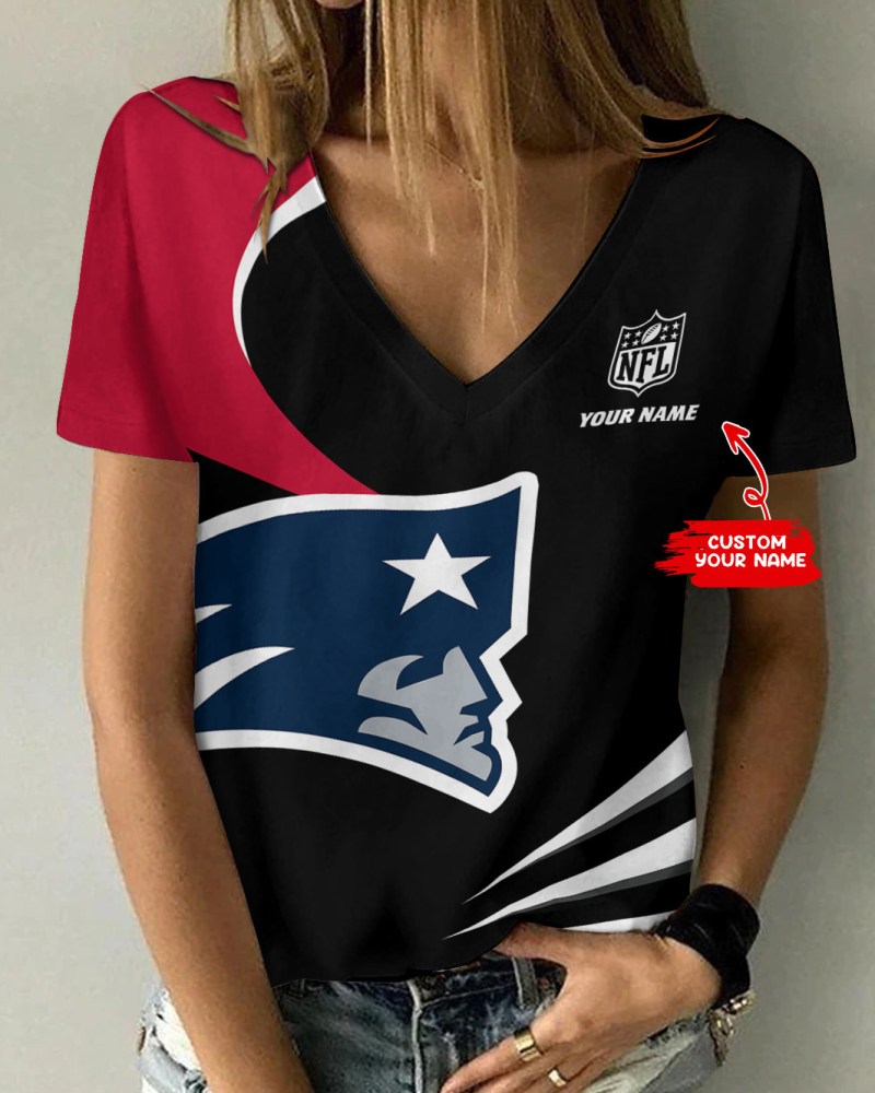 New England Patriots Personalized V-neck T-shirt