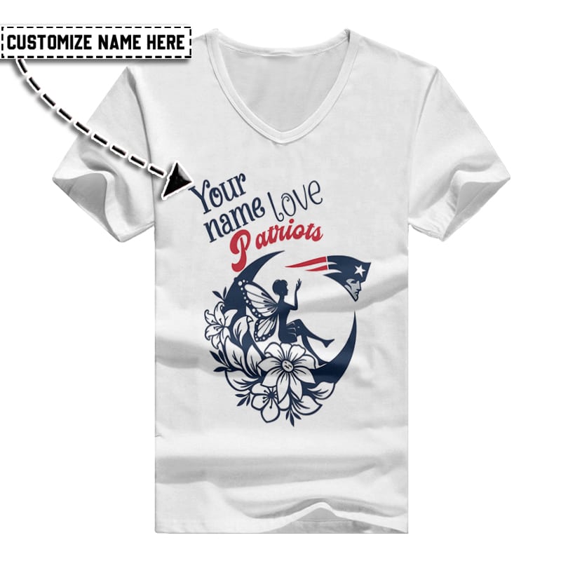New England Patriots Women's V-neck T-shirt Side View