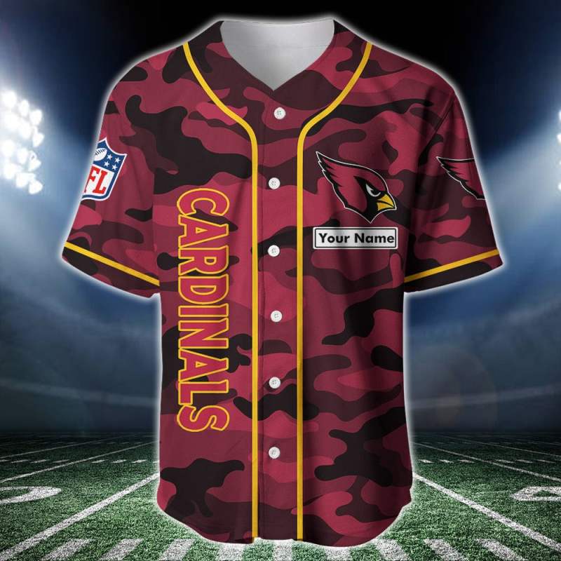 Arizona Cardinals Personalized Baseball Jersey Close Up