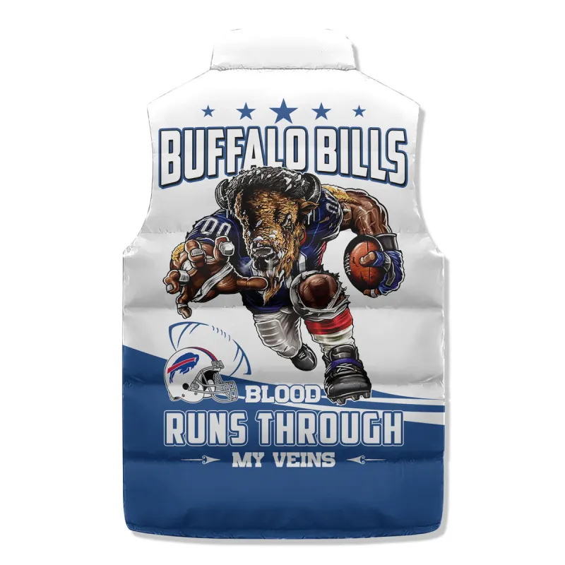 Buffalo Bills Sleeveless Puffer Jacket Back View