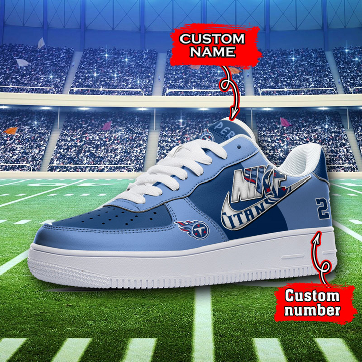 NFL Tennessee Titans Custom Name Number Air Force 1 Sneaker Side View