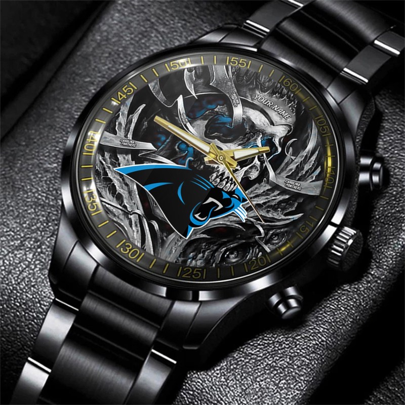Carolina Panthers Black Fashion Watch
