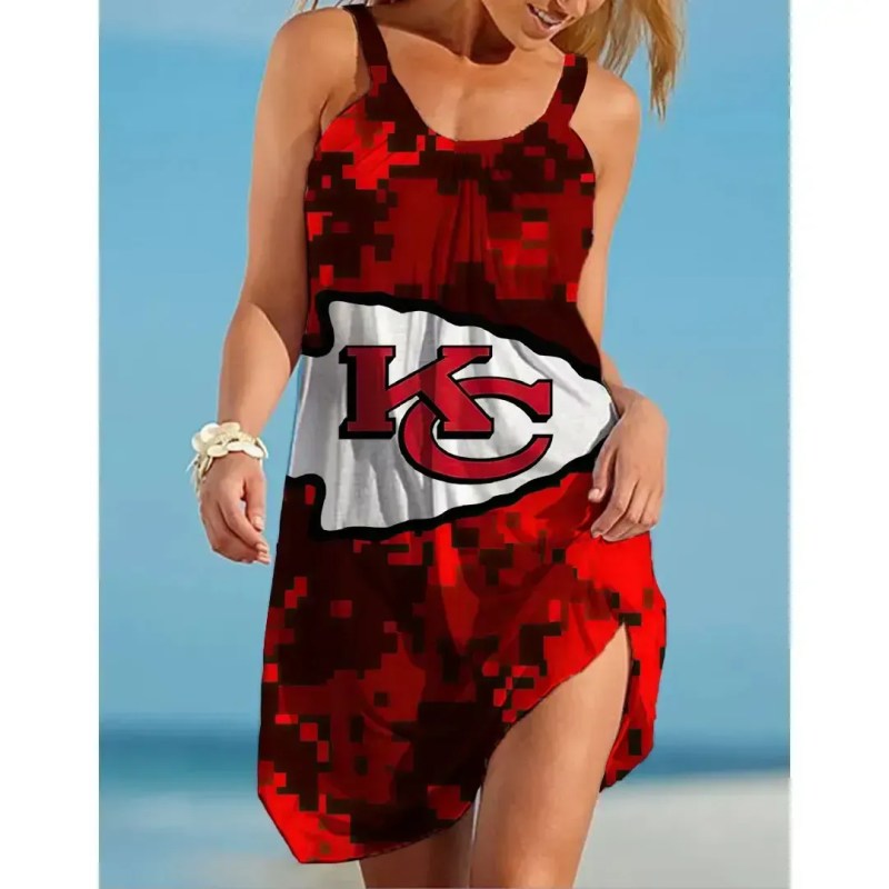 NFL Kansas City Chiefs Printed Beach Dress