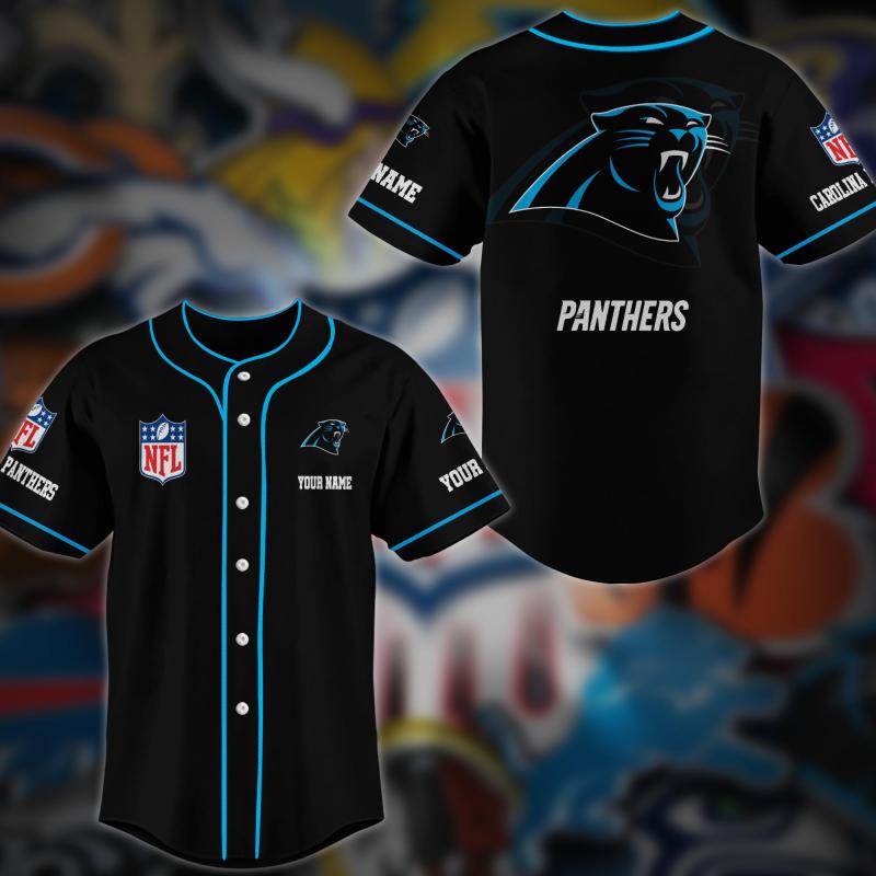 Carolina Panthers Personalized Baseball Jersey Image 1