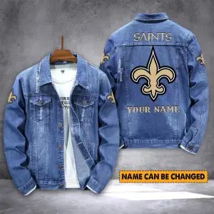 New Orleans Saints Personalized Denim Jacket