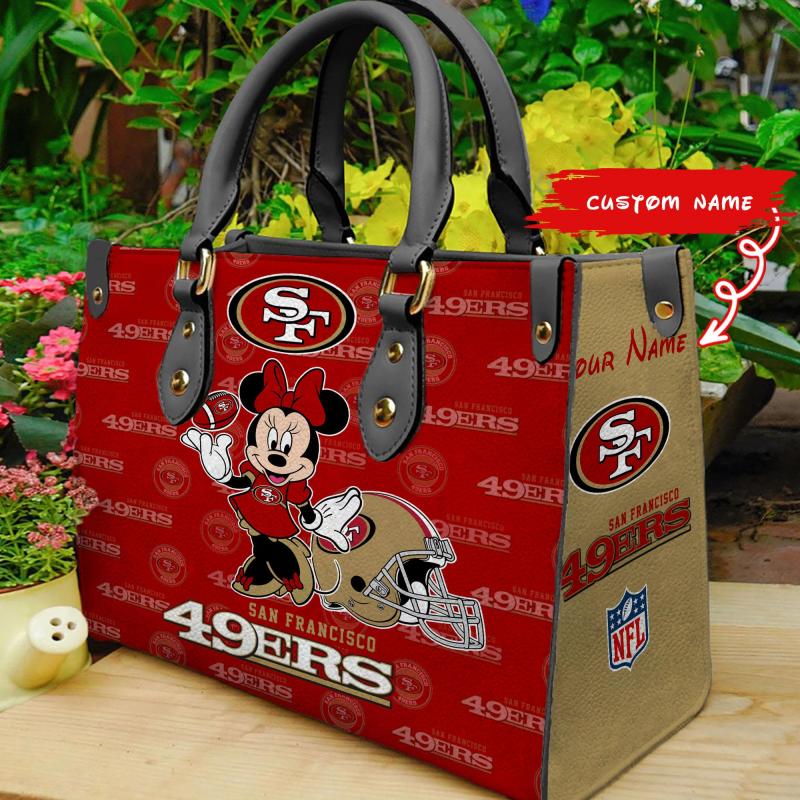 San Francisco 49ers Personalized Leather Hand Bag