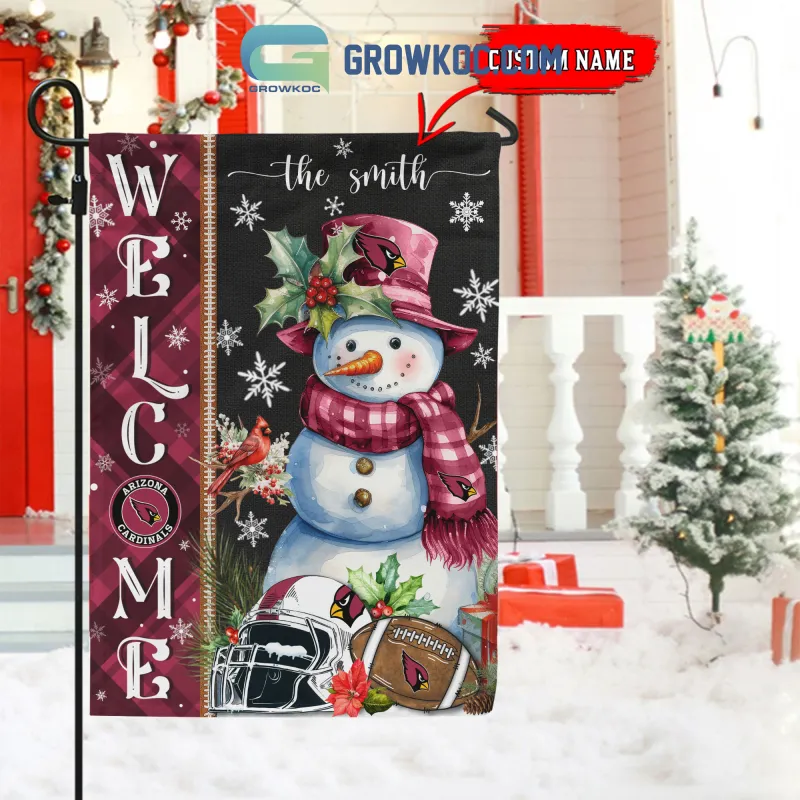 Arizona Cardinals Christmas Personalized Flag