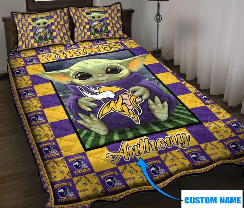 Minnesota Vikings Personalized Quilt Set