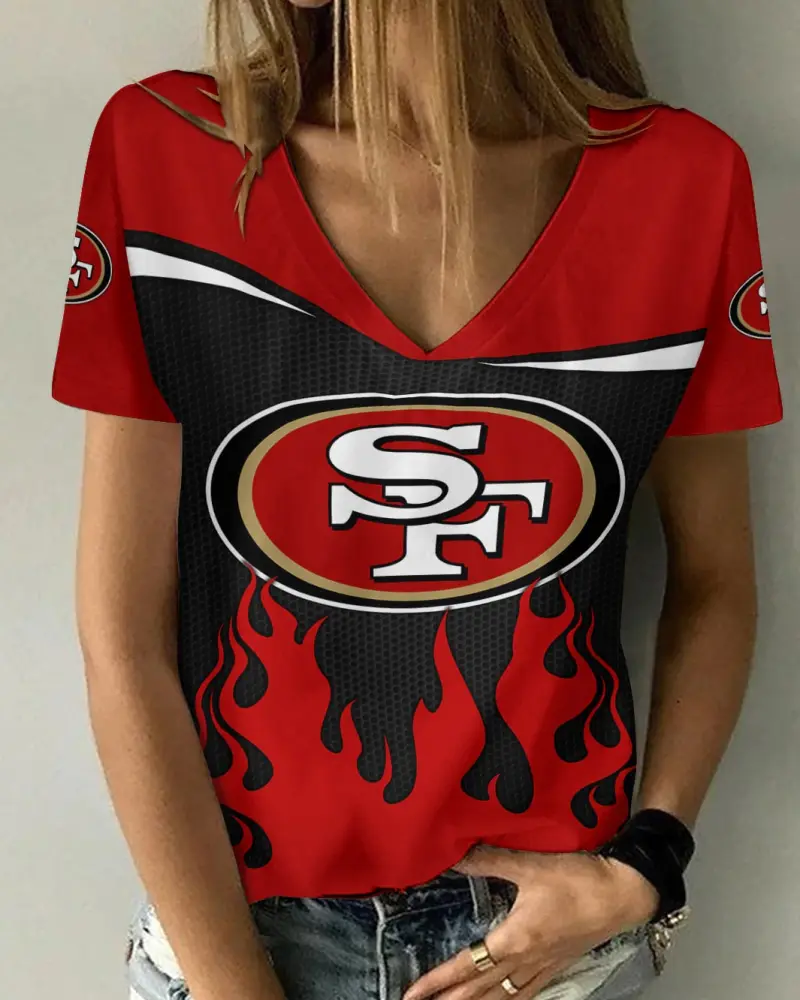 Women's NFL V-neck T-shirt
