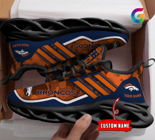 Denver Broncos Yezy Running Sneakers Side View