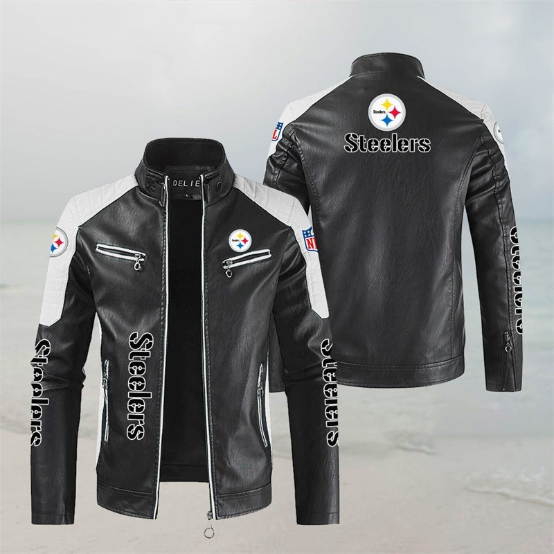 Pittsburgh Steelers Stand Collar Leather Jacket