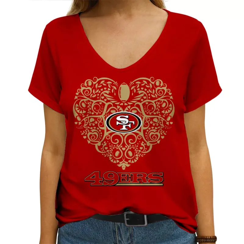 San Francisco 49ers V-neck Women T-shirt