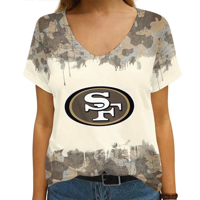 San Francisco 49ers V-neck Women T-shirt