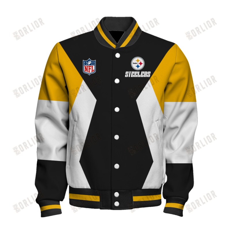 Pittsburgh Steelers Varsity Jacket Side View