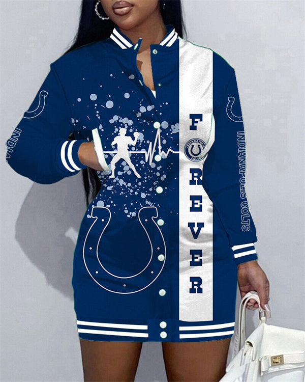 Indianapolis Colts Women's Button Down Jacket Dress