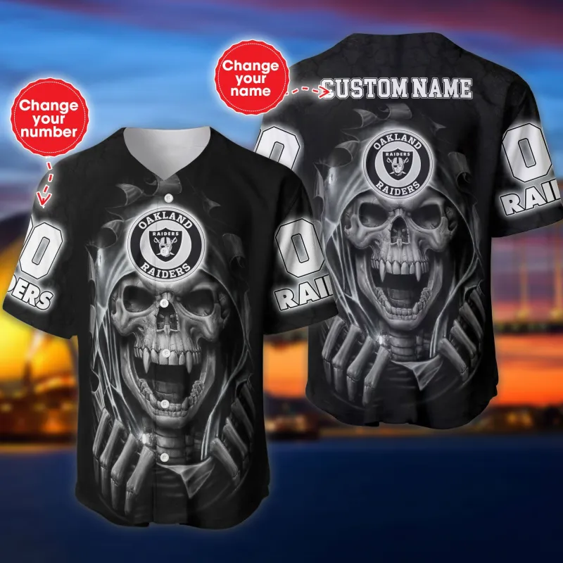 Las Vegas Raiders Personalized Baseball Jersey