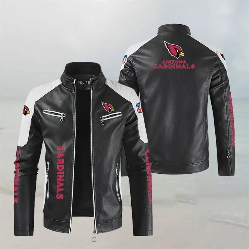 Arizona Cardinals Leather Jacket Back View
