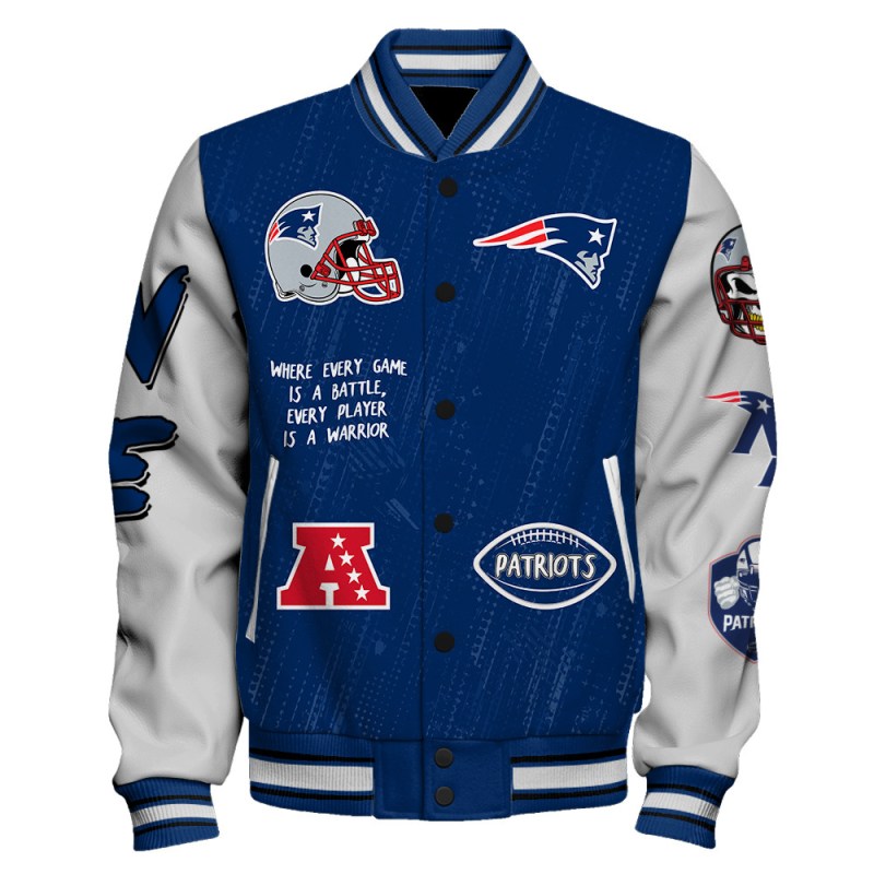 New England Patriots Varsity Jacket - Back View