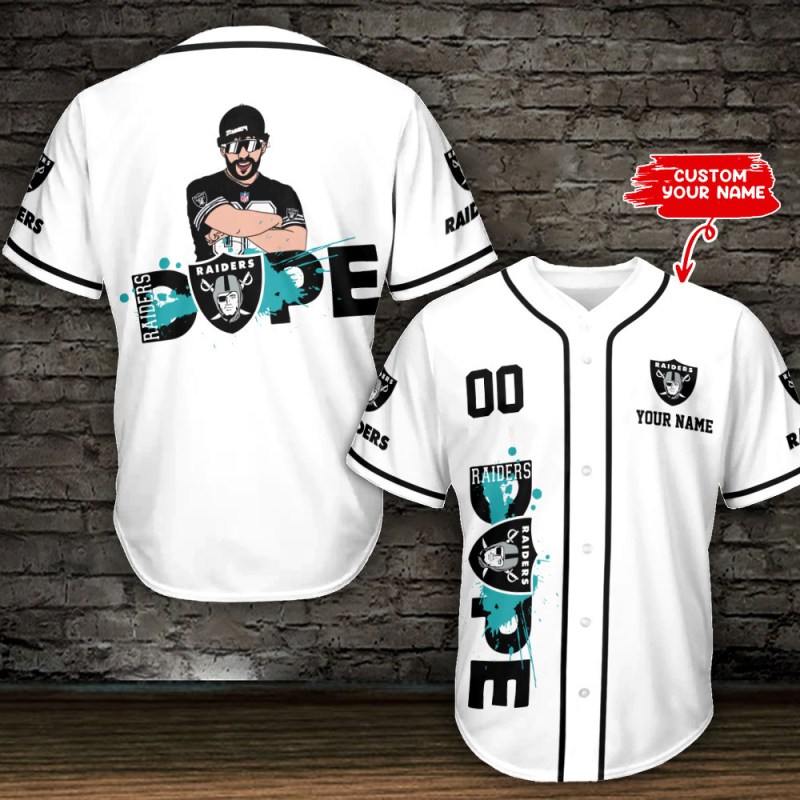 Las Vegas Raiders Personalized Baseball Jersey