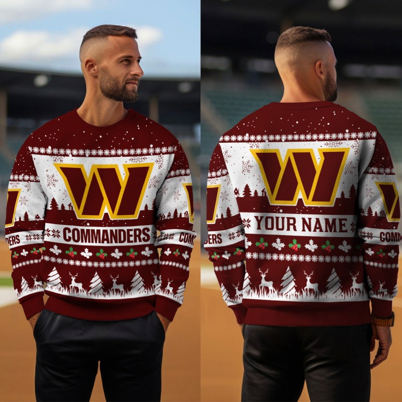 Washington Commanders Ugly Christmas Sweater Outdoor 4