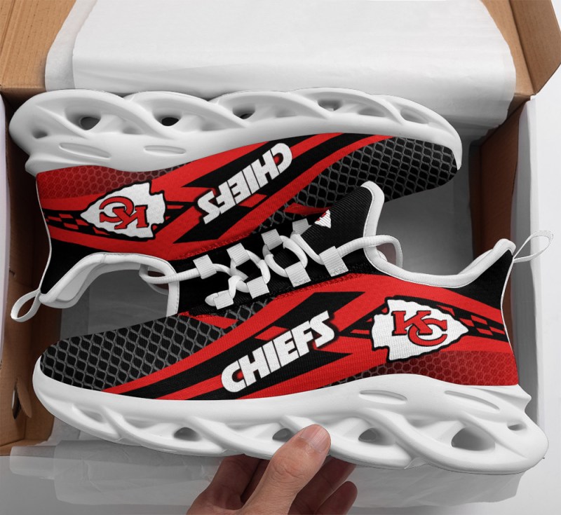 Kansas City Chiefs Yezy Running Sneakers Side View