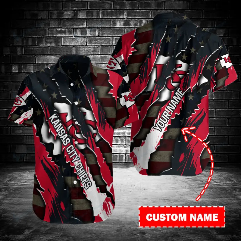 Kansas City Chiefs Personalized Button Shirt Sizing Chart