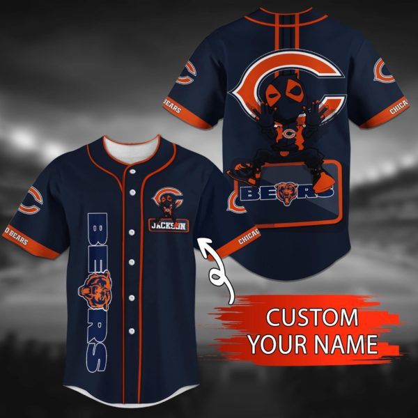 Chicago Bears Personalized Baseball Jersey