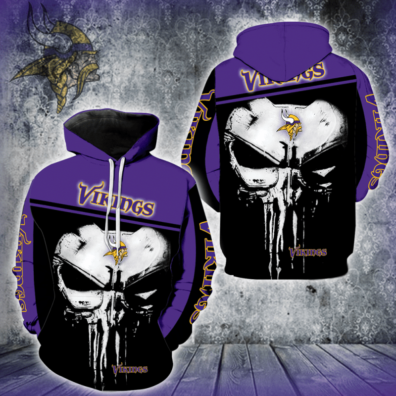 Minnesota Vikings Punisher Skull Sweater
