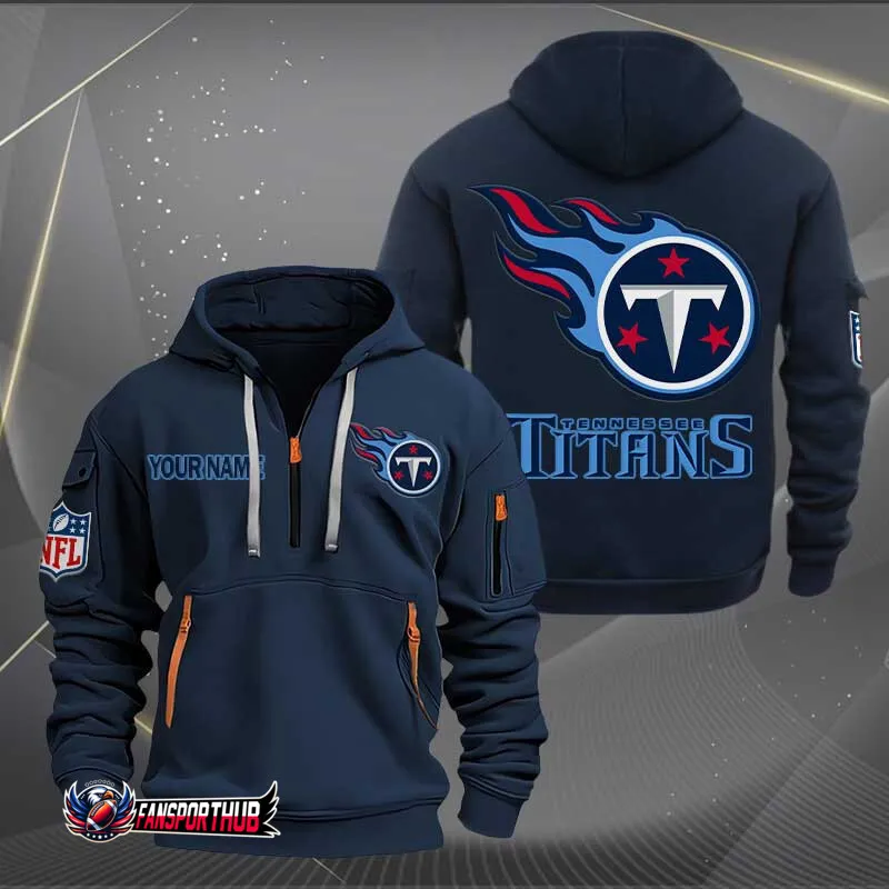 Tennessee Titans Quarter Zip Hoodie Front View