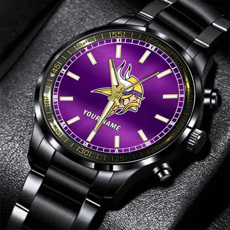Minnesota Vikings Black Fashion Watch