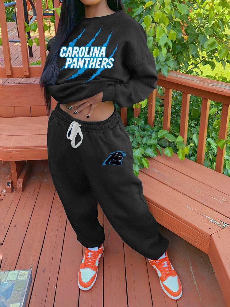 Carolina Panthers Drop Shoulder Sweatshirt and Sweatpants