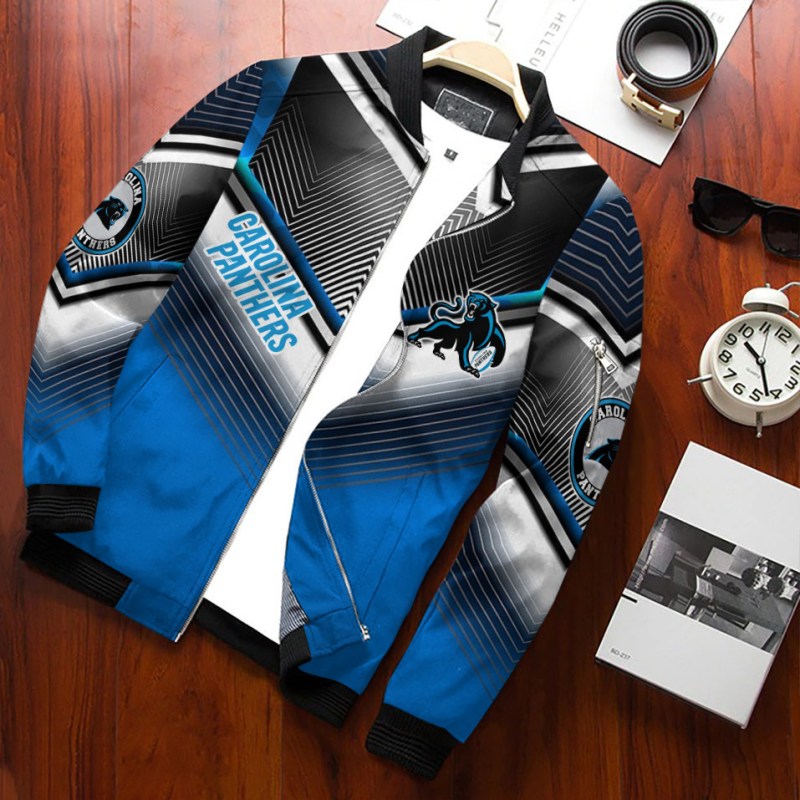 Carolina Panthers Bomber Jacket Front View