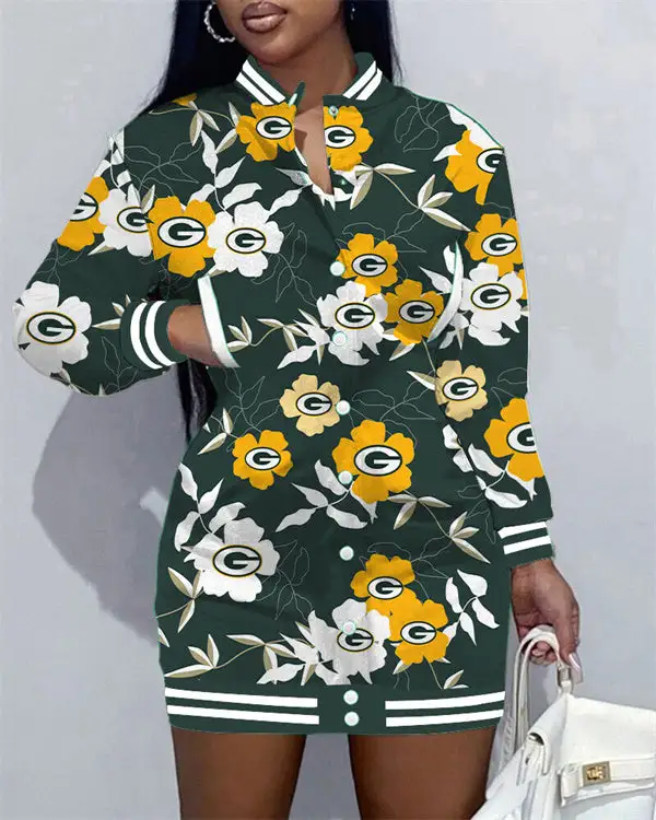Green Bay Packers Women's Button Down Jacket Dress