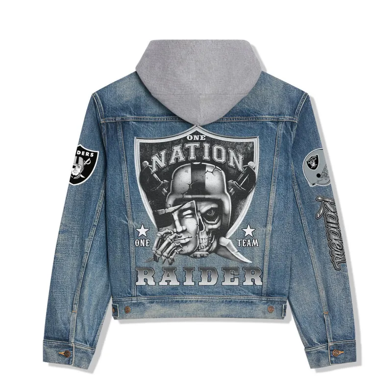 Las Vegas Raiders Premium Denim Jacket Details