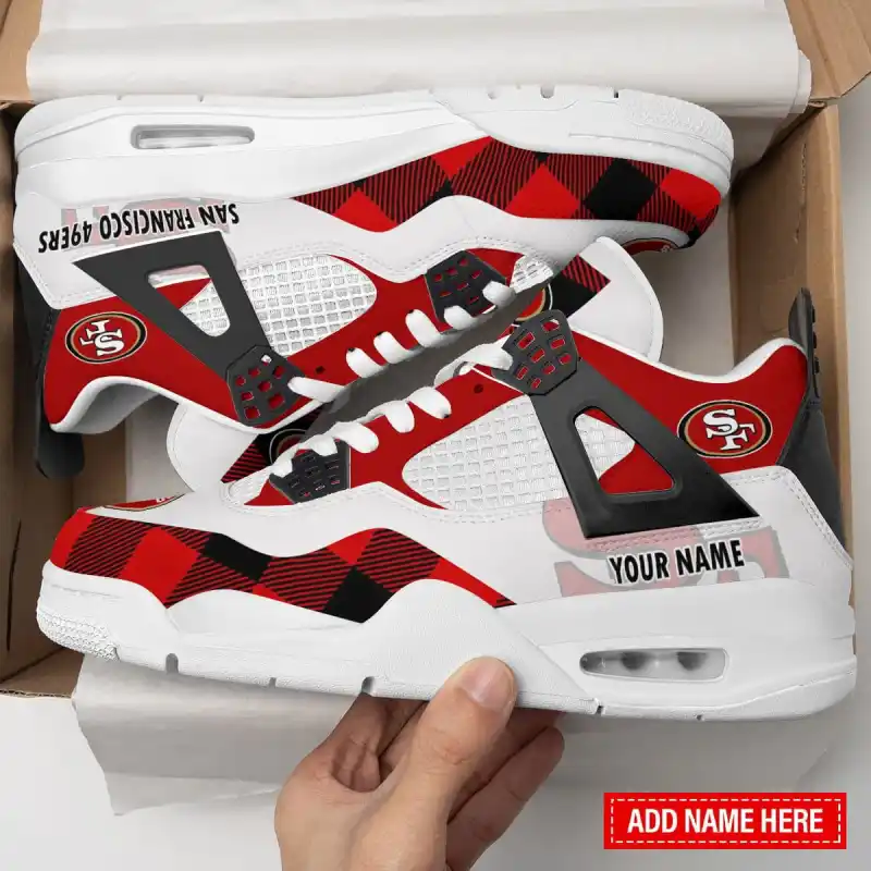 San Francisco 49ers AJ4 Sneaker Back View