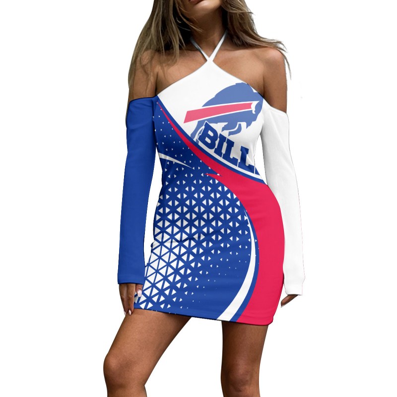 Buffalo Bills Halter Lace-Up Dress Side