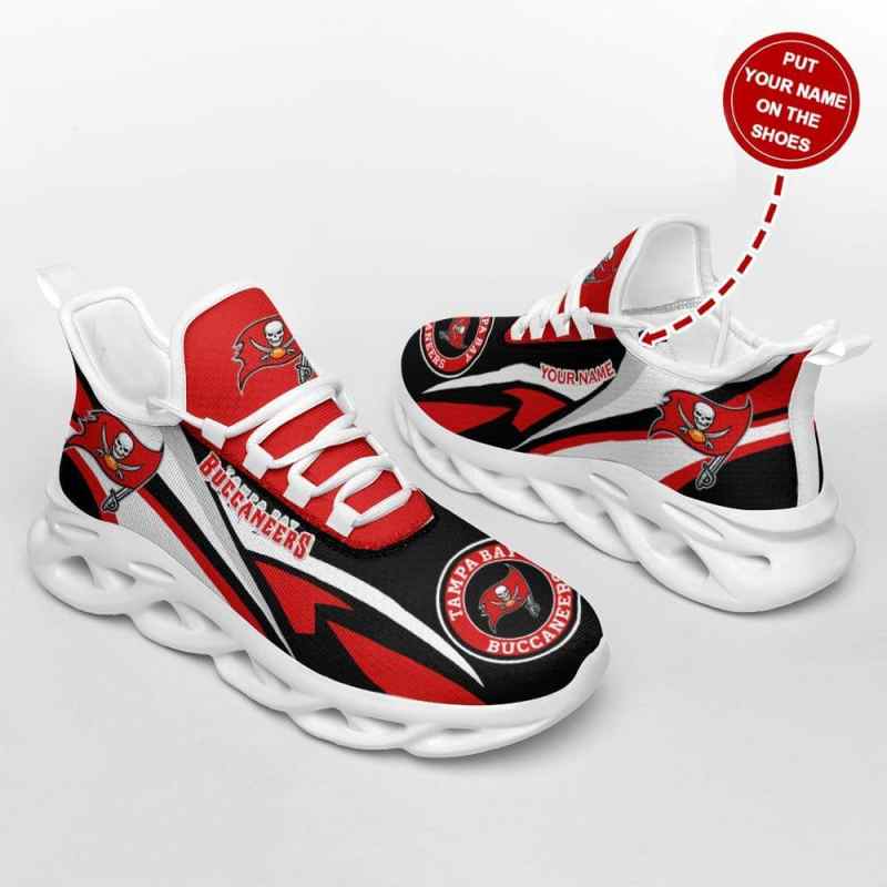 Tampa Bay Buccaneers Personalized Yeezy Running Sneakers Side View