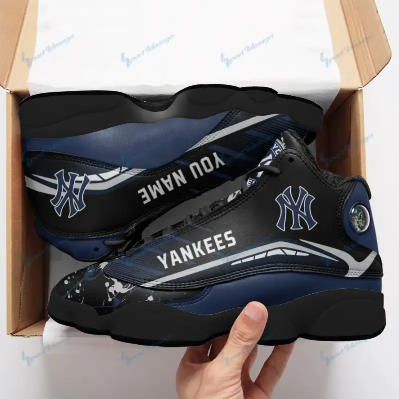 New York Yankees Personalized AJD13 Sneakers Image 1