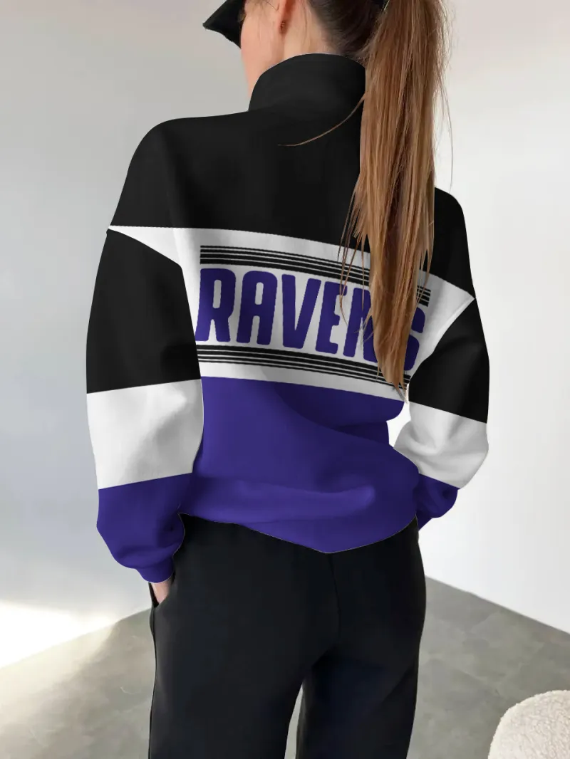 Baltimore Ravens Casual Colorful Stand Collar Sweatshirt