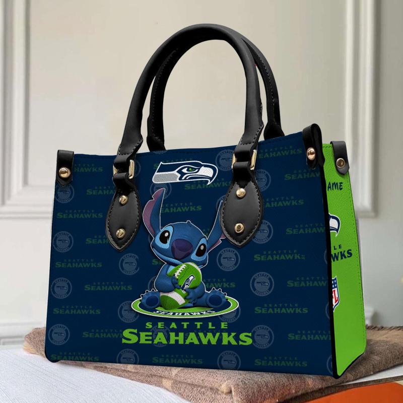 Seattle Seahawks Personalized Leather Hand Bag