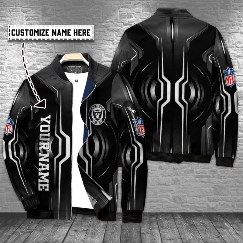 Las Vegas Raiders Bomber Jacket Front