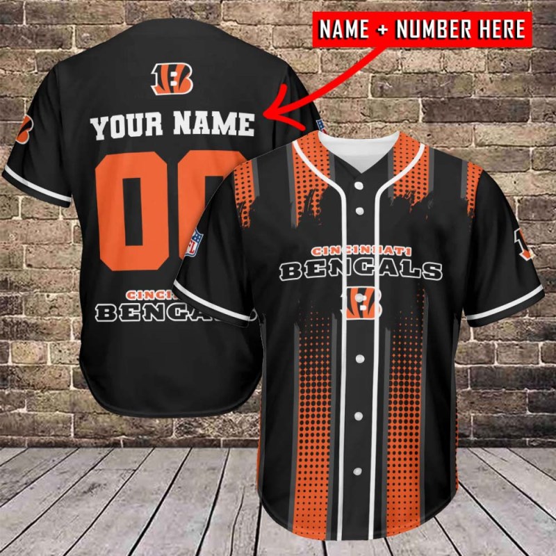 Cincinnati Bengals Personalized Baseball Jersey