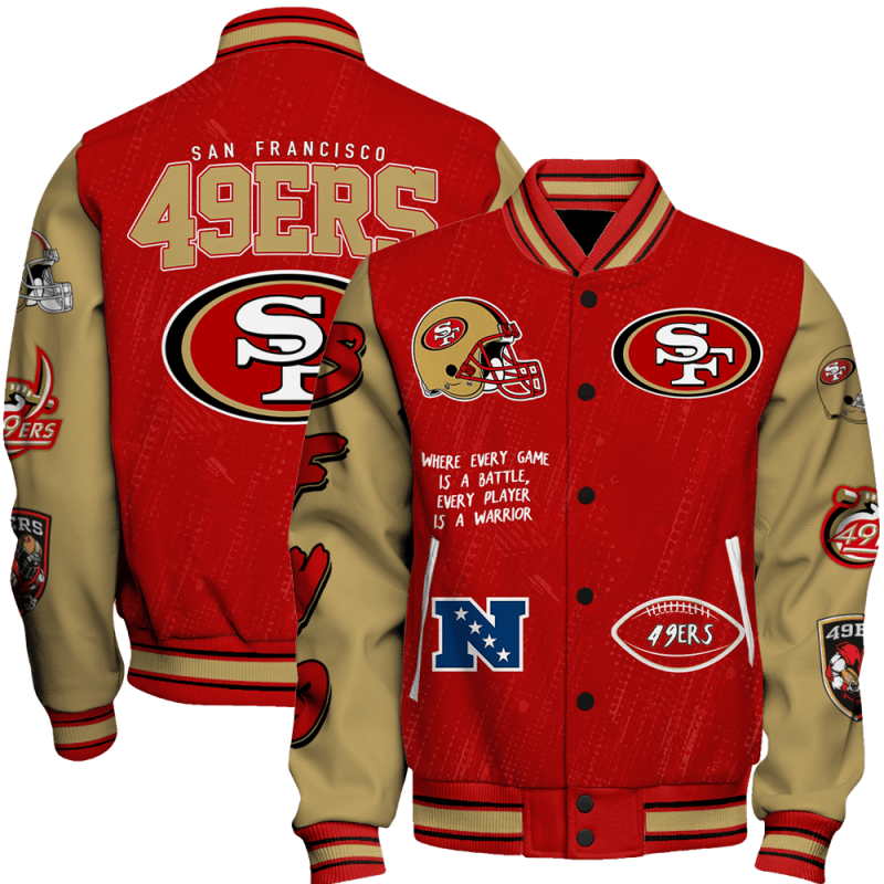 San Francisco 49ers Unisex Athletic Legacy Varsity Jacket AZBTVJK000112 3 San Francisco 49ers Varsity Jacket