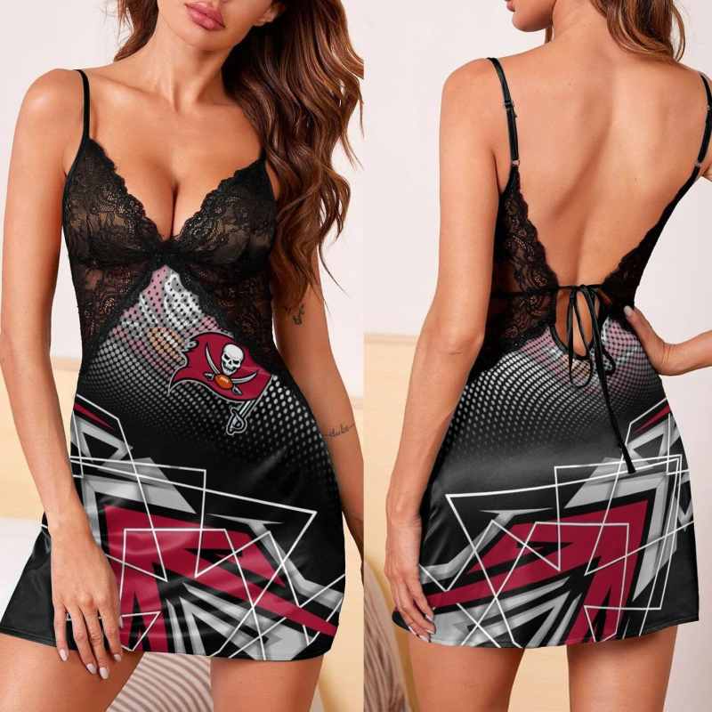 Tampa Bay Buccaneers Lace Back Strap Slip Dress 2