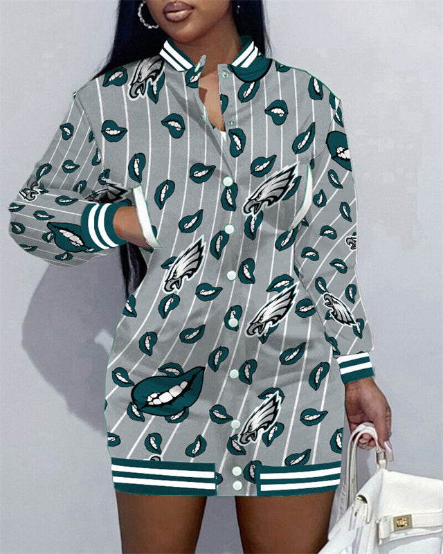 Philadelphia Eagles Women Button Down Jacket Dress
