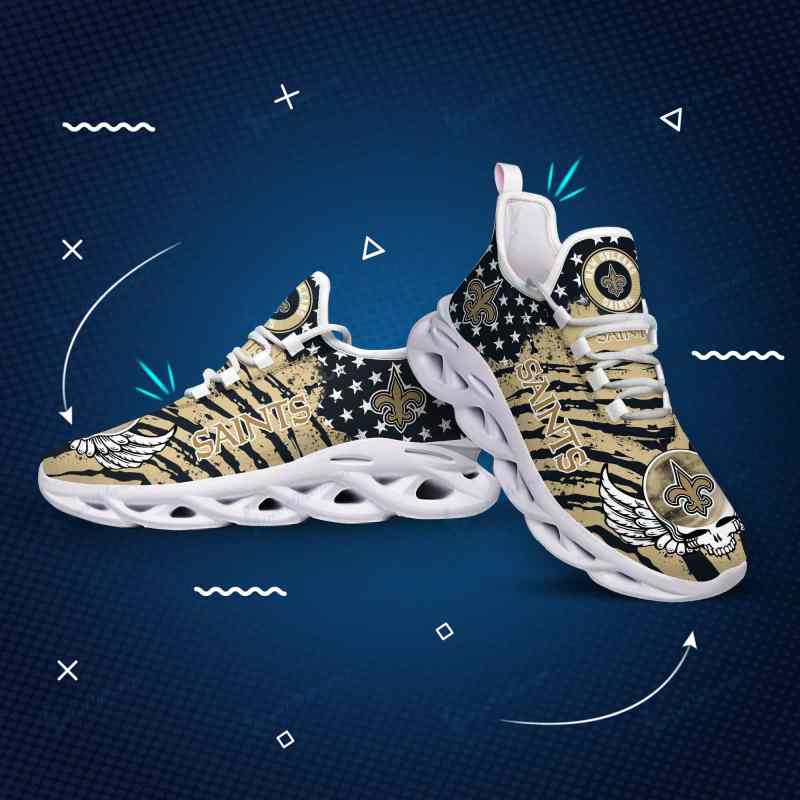 New Orleans Saints Yezy Running Sneakers Bottom View