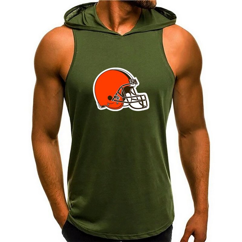 Cleveland Browns Man Gym-Sport Hoodie Vest - Side View