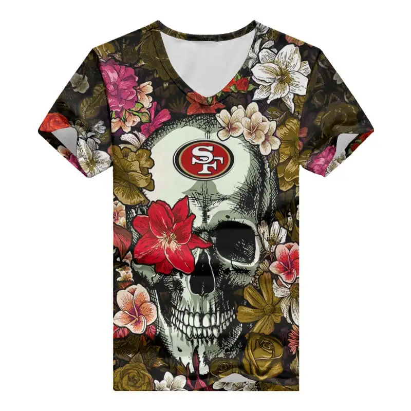 San Francisco 49ers V-neck Women T-shirt - Side View
